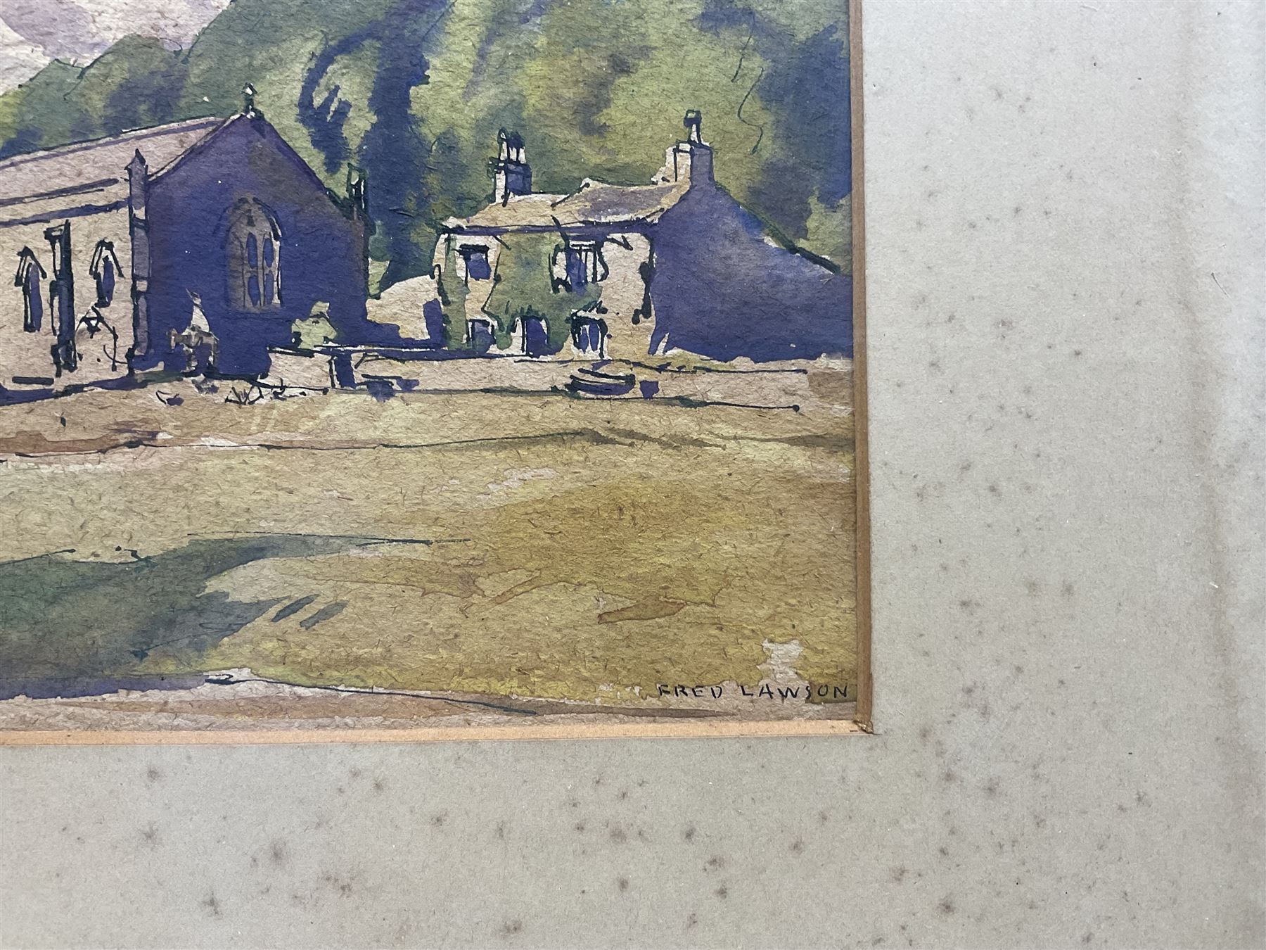 Frederick (Fred) Lawson (British 1888-1968): St Oswald's Priory - Castle Bolton, watercolour signed 18cm x 27cm