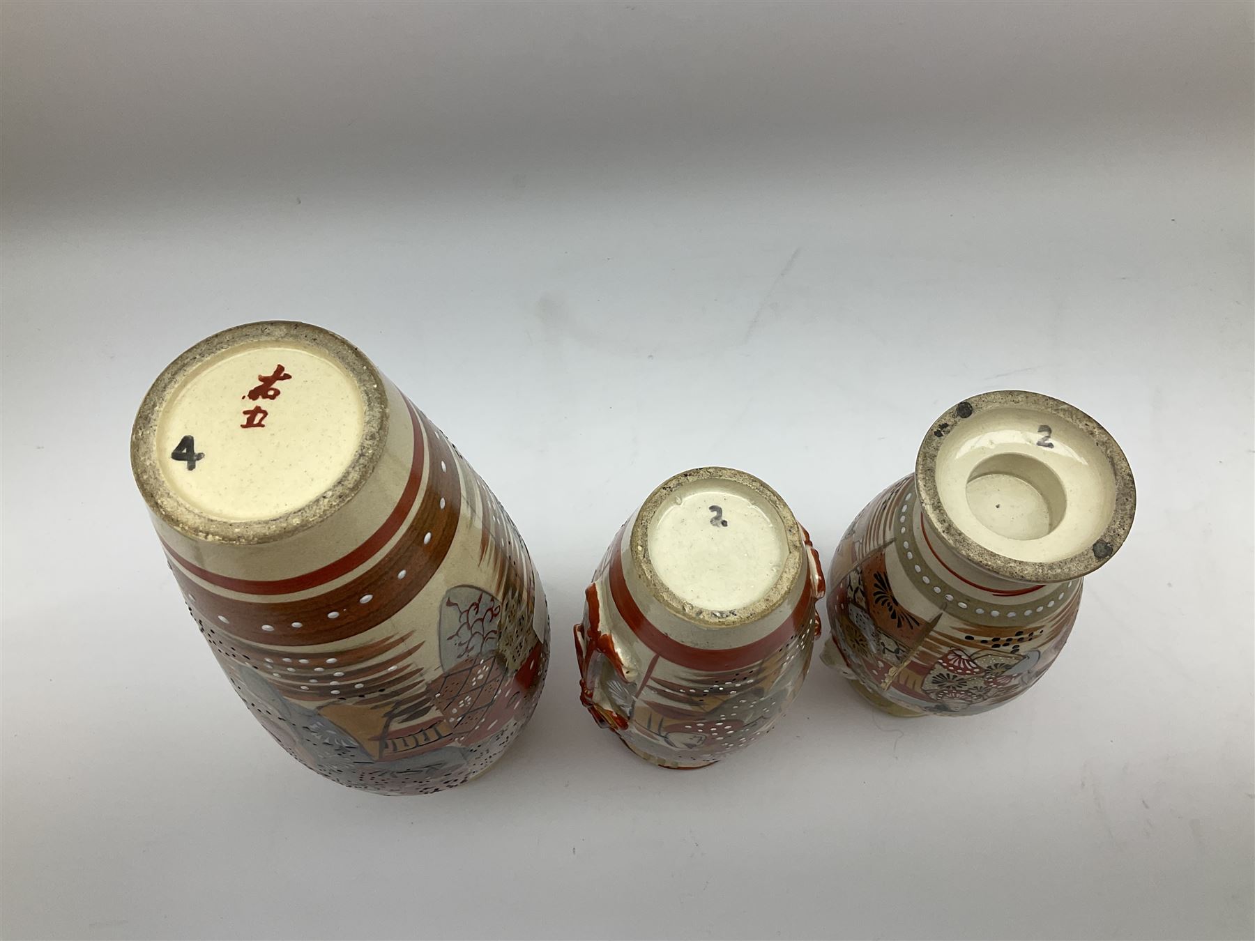 Collection of mostly Oriental ceramics, to include three 20th century Japanese Satsuma vases, two Japanese Imari plates, etc. 