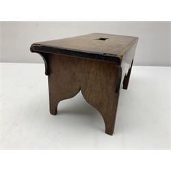 19th century oak miniature apprentice vernacular stool, H13.5cm