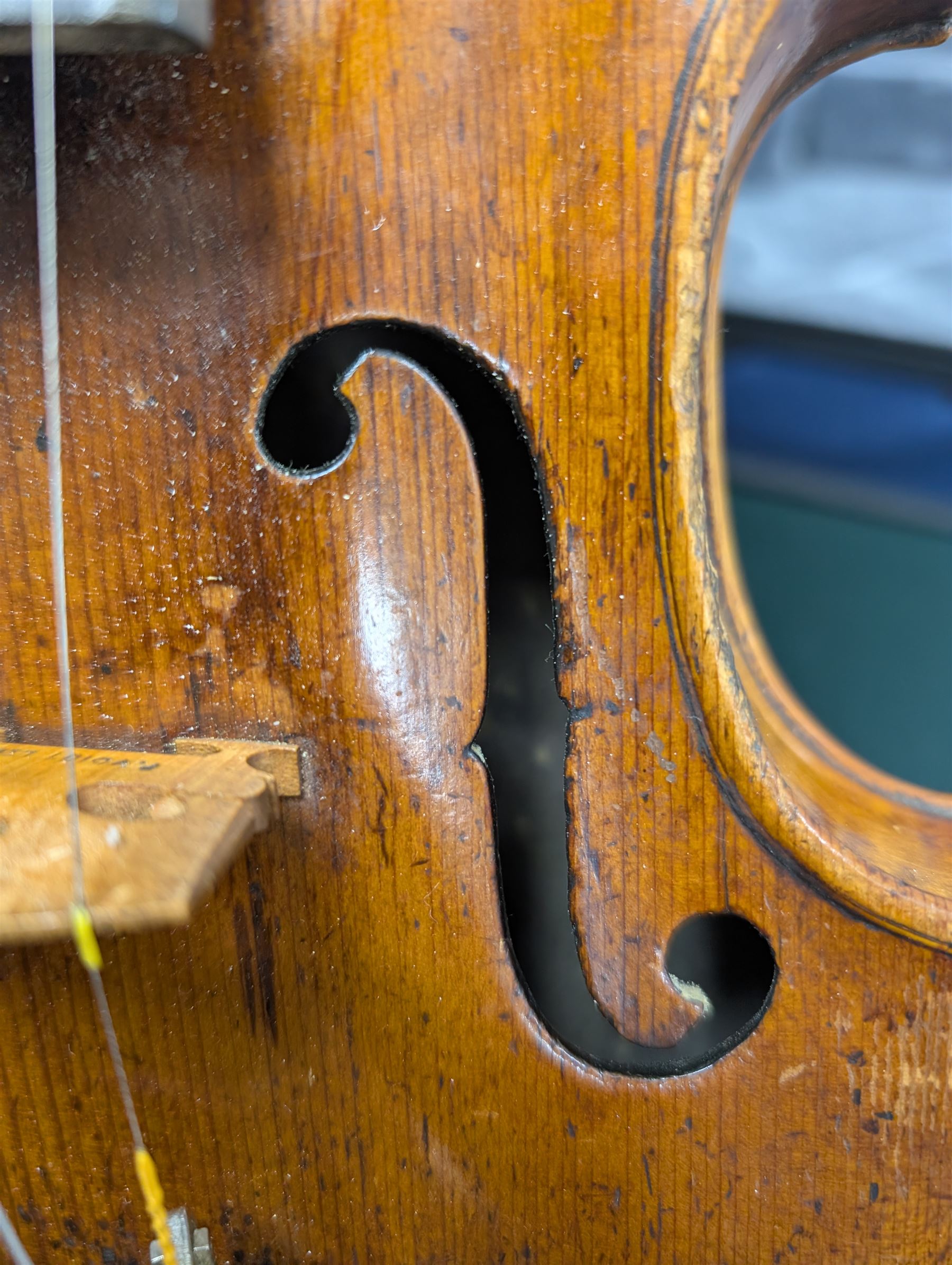 20th century violin, bearing label for Antonius and Hieronymus Amati, with bow stamped G. Werner, contained within fitted case