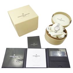 Frederique Constant Classics Delight ladies stainless steel quartz wristwatch, Ref. FC-200WHD1ER36B, silvered / white dial with Roman and diamond dot hour markers, boxed with papers