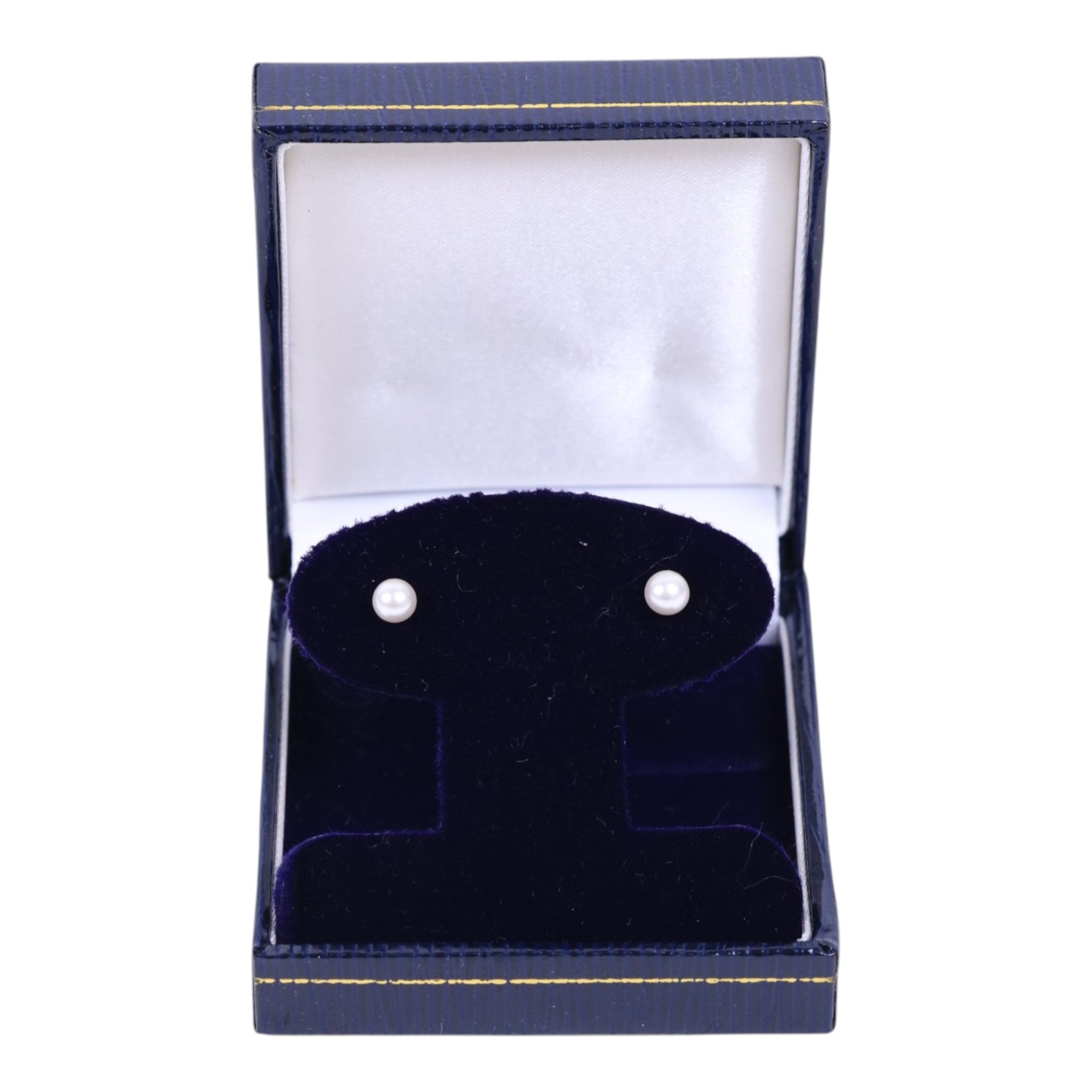 Pair of 9ct gold pearl stud earrings, boxed