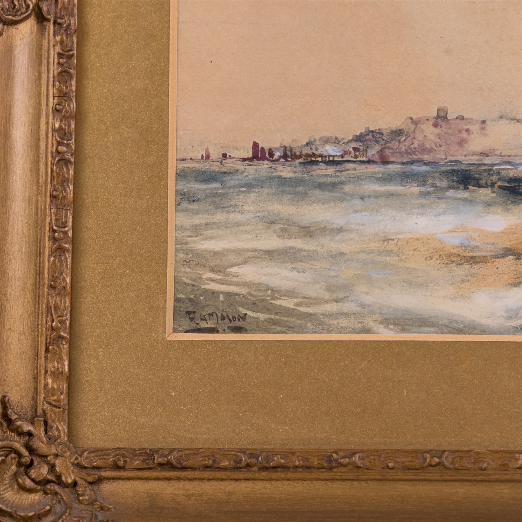 Frank Henry Mason (Staithes Group 1875-1965): Scarborough from Cornelian Bay & Sailing Vessels off the Scarborough Coast, pair watercolours signed 23cm x 34cm (2)