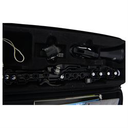 Two Clarineo Numo TM plastic C clarinets, one black and one white, in soft carry cases with instrucional cds and other accessories 