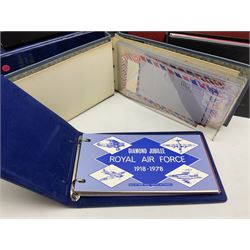 Stamps including first day covers, Royal Mail PHQ cards, Australia, Germany, Canada, Cyprus, Ceylon, Falkland Islands, France etc, housed in various albums, in one box