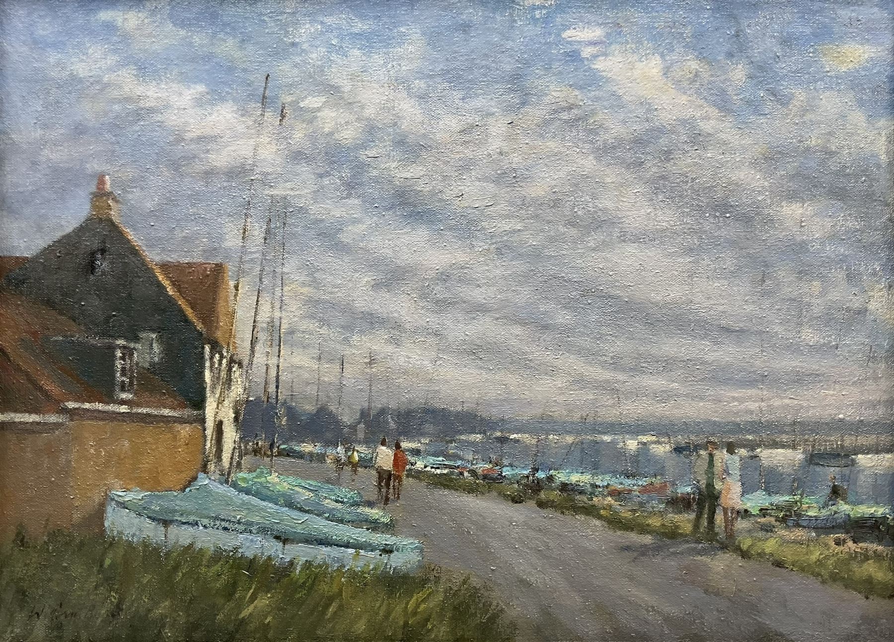 William Burns (British 1923-2010): 'Harbour View', oil on canvas laid on to board signed, titled verso 39cm x 54cm 
Provenance: direct from the artist's family