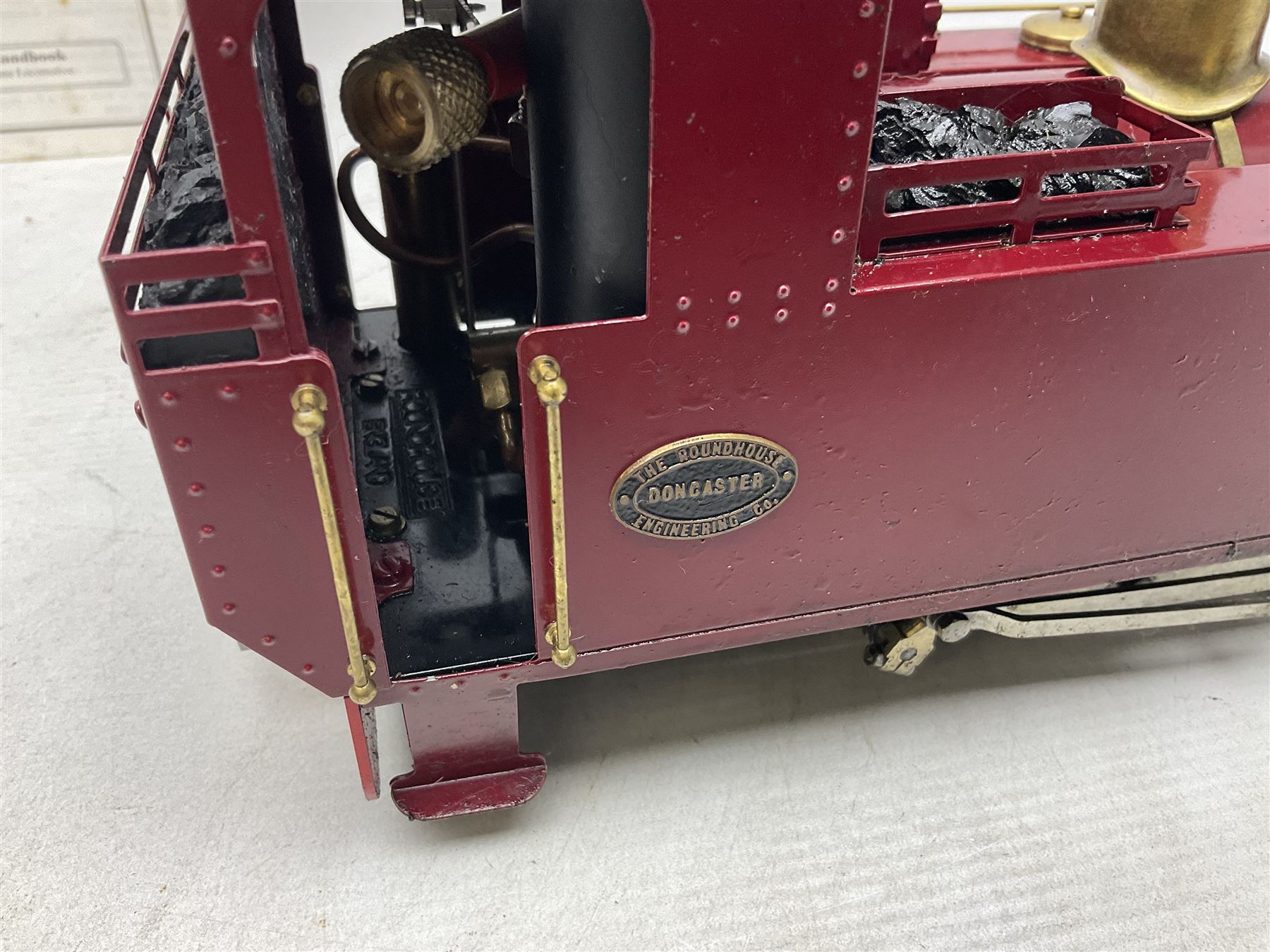 Roundhouse G scale, gauge 1 0-6-0, live steam tank locomotive ‘Lady Anne’, in crimson, black and brass livery, unboxed, together with a Futaba digital proportional radio control system