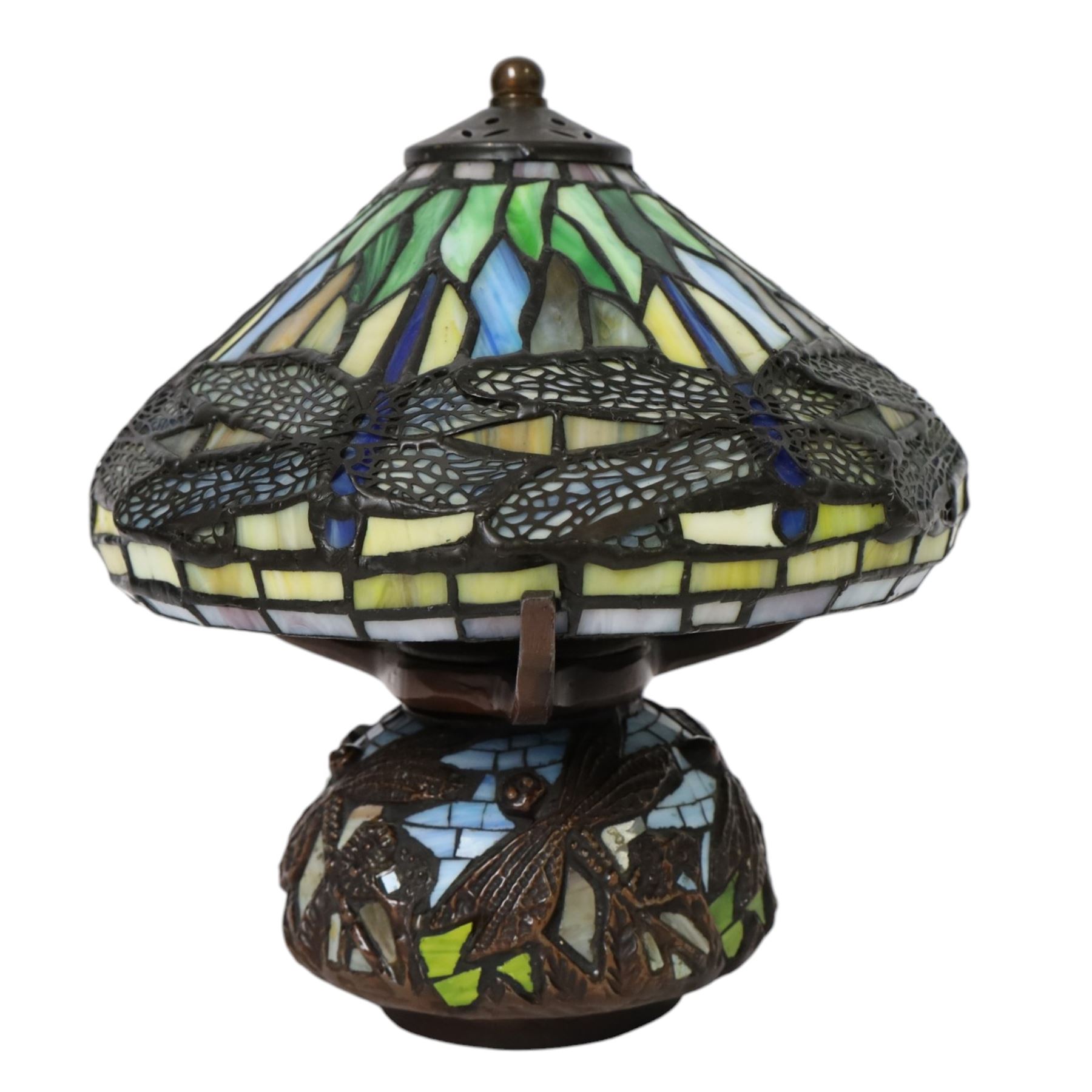 Tiffany style dragonfly table lamp, H24cm