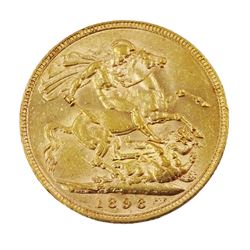 Queen Victoria 1898 gold full sovereign coin