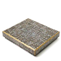 Japanese late Edo/early Meiji period lacquered writing box or suzuri-bako, of typical rect...