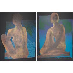 Ivor Abrahams (British 1935-2015): 'Vahine I & II', pair screenprint signed dated '77 and numbered first stage proof and 35/50 in pencil 107cm x 80cm (2) (unframed)
