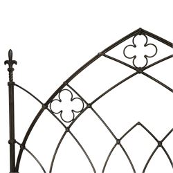 And So To Bed - 'Gothic' 6ft super king with slatted base, forged iron construction with silvered finish, wooden slatted base 