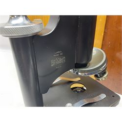 Three microscopes, comprising Swift and Son, Beck model 22 no 5512 amd E. Leitz Wetzlar no 113555, all boxed