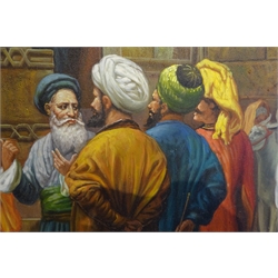  The Persian Carpet Sellers, oil on canvas signed and dated 2005 by Kim Sorg 121cm x 91cm  