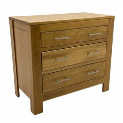 Oak three drawer chest