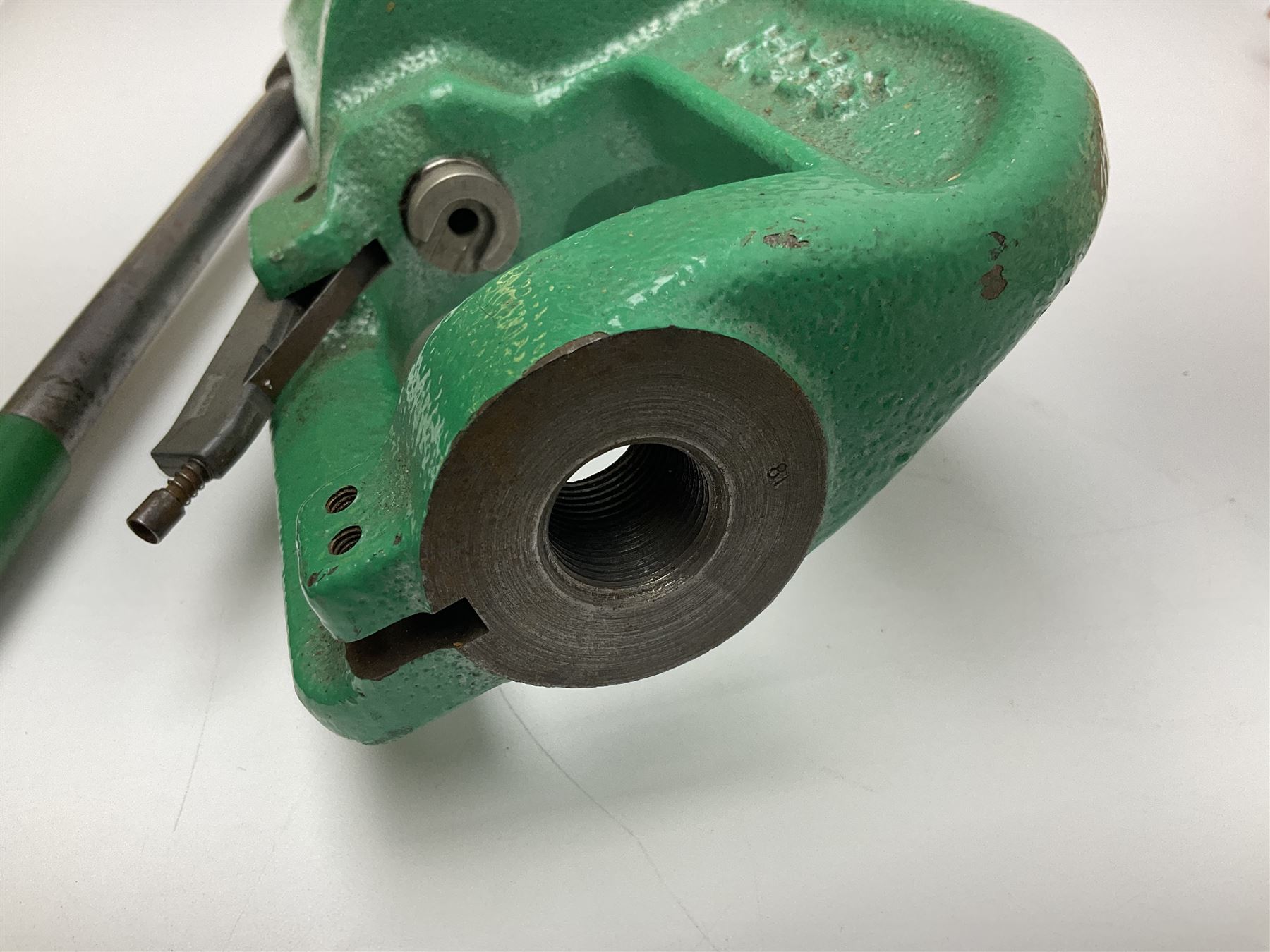 RCBS single station loading press with shell holder and powder funnel; and boxed Lee Powder Measure Kit