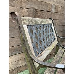 Pair of cast iron and wood slatted garden bench seats - THIS LOT IS TO BE COLLECTED BY APPOINTMENT FROM DUGGLEBY STORAGE, GREAT HILL, EASTFIELD, SCARBOROUGH, YO11 3TX