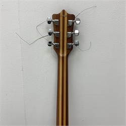 Kawai blond elm and mahogany electric guitar, L100cm, in soft carrying case