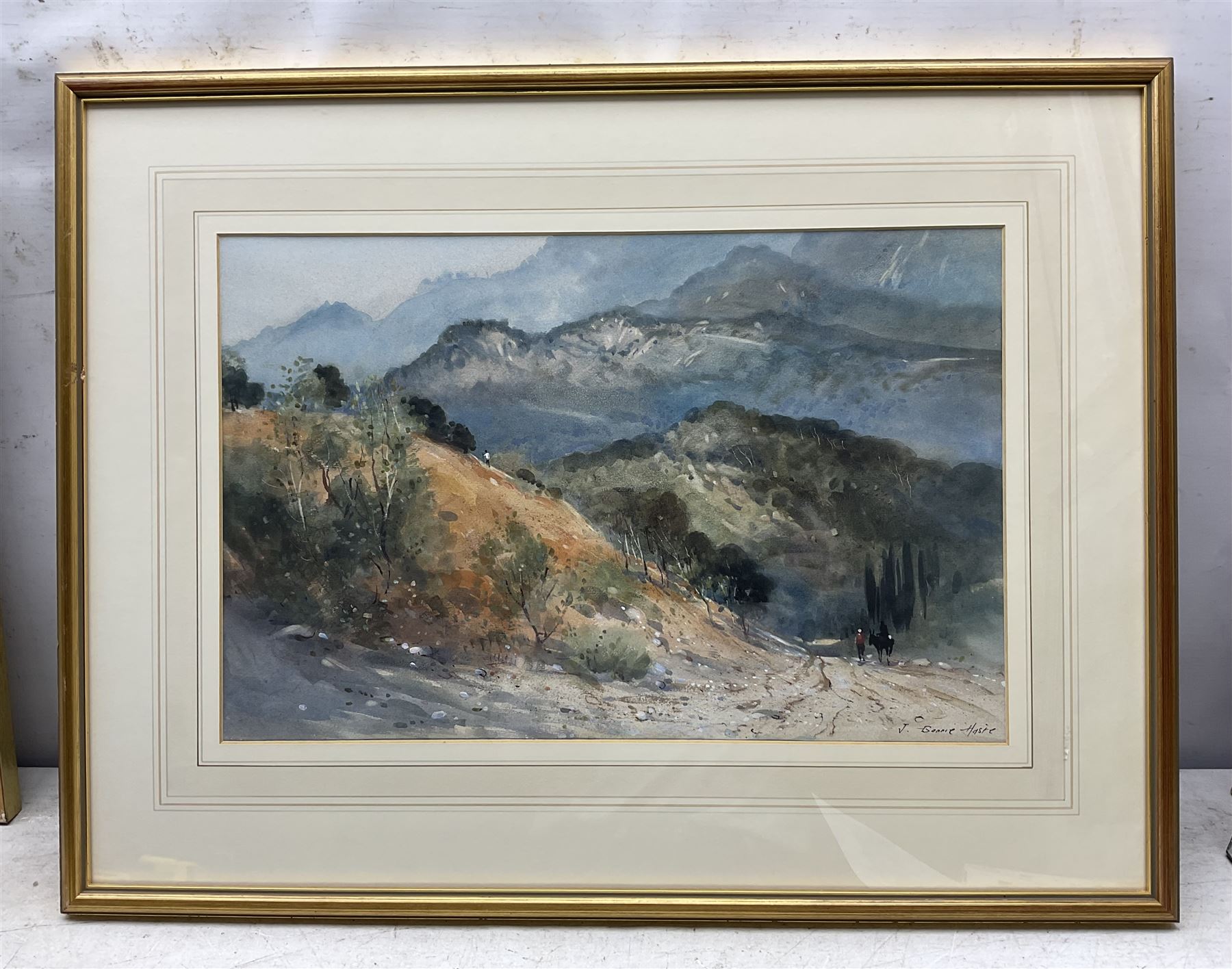 John Barrie Haste (British 1931-2011): Continental Landscape, watercolour signed 32cm x 49cm 