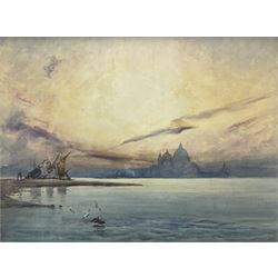 William Foxley Norris KCVO (British 1859-1937): Venice at Sunset, watercolour signed and dated 1926, 45cm x 60cm 
Notes: Foxley Norris was Dean of York between 1917 and 1925 and of Westminster from then until his death in 1937; he was also a keen artist.