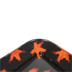 Poole Pottery charger, designed by Lorna Whitmarsh, decorated with autumn leaves, D35cm 