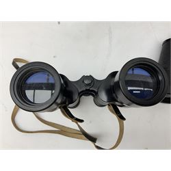 Carl Zeiss Jena Jenautic 7 x 50 binoculars, serial no. 4832985, together with a further Ross London 12 x 40 pair, both with cases