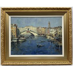 Gordon Radford (British 1936-2015): The Rialto Bridge - Venice, oil on board signed 45cm x 60cm