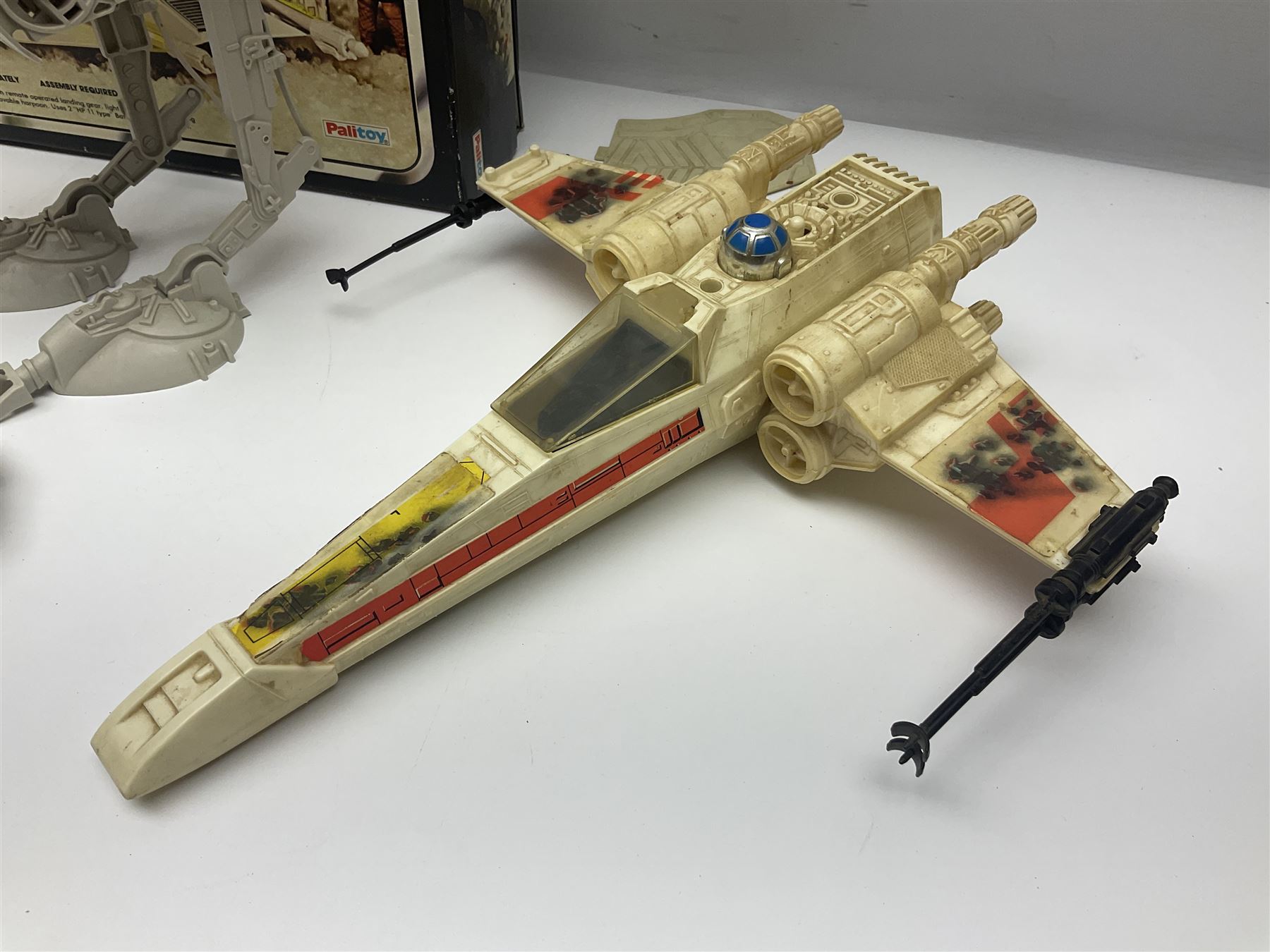 Star Wars - vintage vehicles comprising Rebel Armoured Snowspeeder and Tri-pod Laser Cannon; both boxed; Rebel Transport with 3 3/4