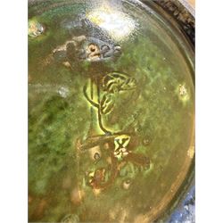 Richard Joyce for Pilkington, Royal Lancastrian lustre vase, of squat form, decorated with grapes and vine leaves, with impressed marks beneath, H9cm