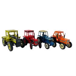 Britians Ltd tractors, including Ford TW20, boxed and loose Ford TW-20, Fiat 880 DT, MB Teac 1500, Volvo BM, a MF 760 Combine Harvester, Rear Dump and a Lonestar dumper truck