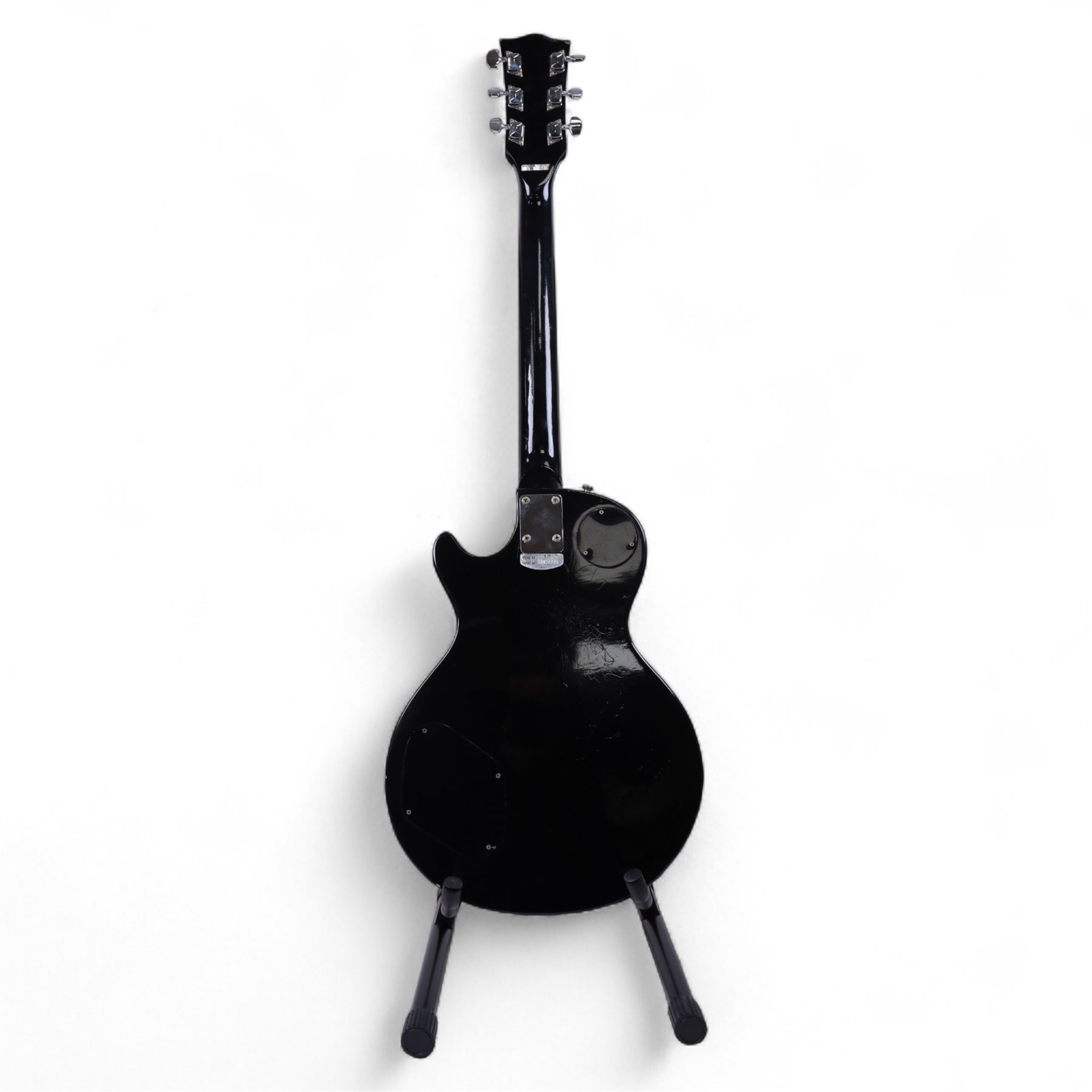 Kay K30 Les Paul style electric guitar, black body and scratch plate, serial no. 70831135, in black hardcase, guitar L100cm