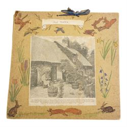 Enid Blyton - scrapbook with signed postcards from Enid Blyton, newspaper cuttings etc. containing five signatures