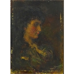  Portrait of a Lady, Edwardian oil on board signed 'Maud Miller' and dated 1901, 18cm x 13cm   