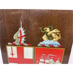 Great Western Railway coat of arms, painted upon a wooden panel, H40cm