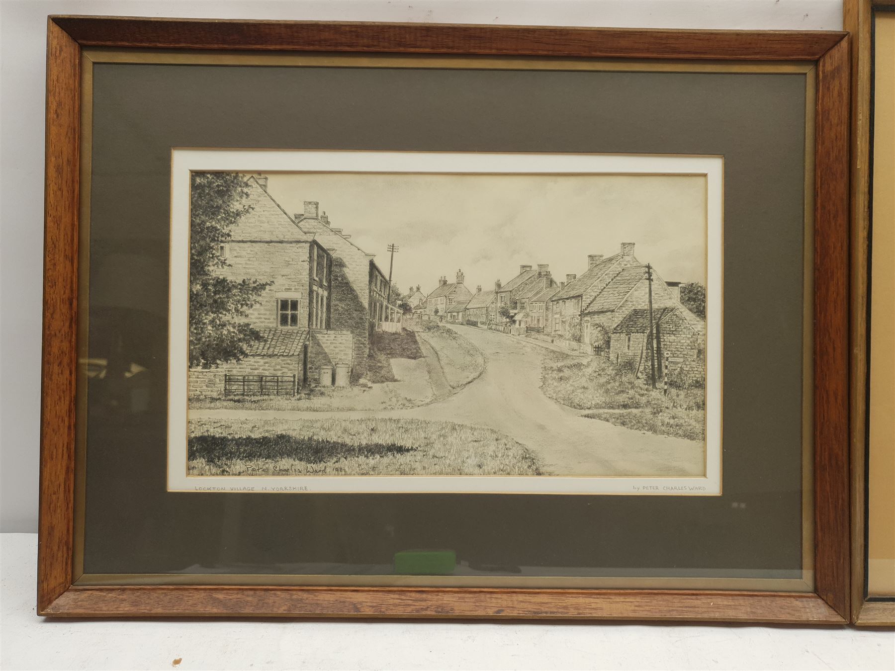 Peter Charles Ward (British 20th century): 'Lockton Village' near Pickering and 'Robin Hood's Bay circa 1900', two pencil drawings signed and titled, one with artist's Cayton address label verso 20cm x 33cm and 23cm x 38cm (2)