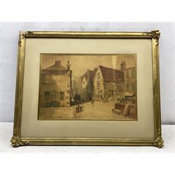 Attrib. Henry Barlow Carter (British 1804-1868): The Post Office Tavern - Scarborough, watercolour signed 31cm x 46cm 
Notes: The Post Office Tavern was situated on Merchant's Row, and has now been demolished