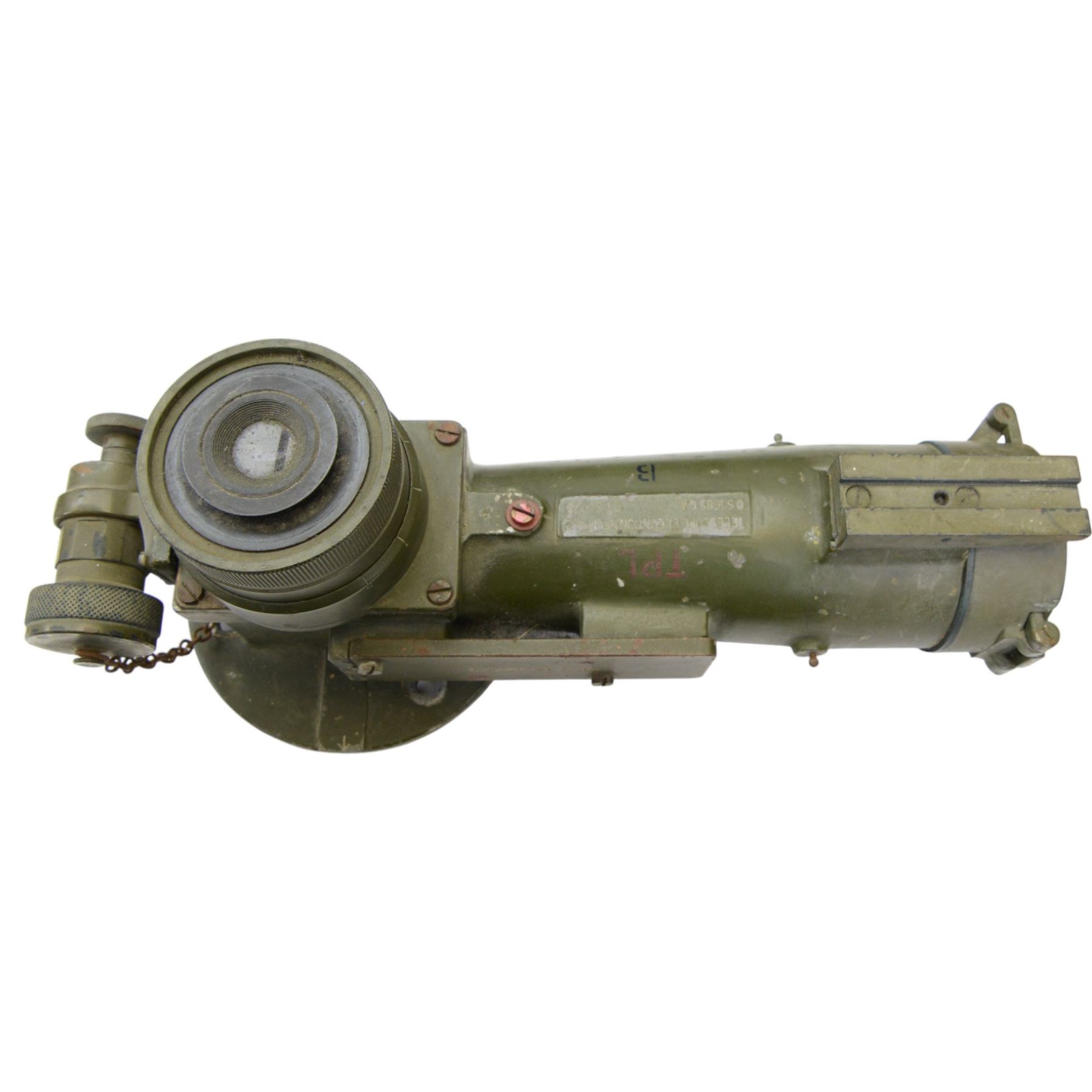 Barr & Stroud military issue type FT27 range finder no. 1009 dated 1916 stamped with broad arrow, in metal case, together with gun sights including ZRAK ON-59, MK II telescopic bearing, MK II telescope elevation and two tripods
