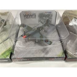 Corgi - five die-cast models of WW2 aircraft; and five models of warships; all boxed (10)