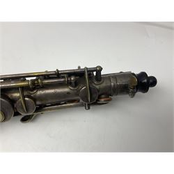 Early 20th century Elkhart Pan American C-Melody saxophone, Patd. Sept.14 1915, no.1153489, serial no.P27678; in fitted hard carrying case with crook