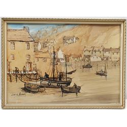 Lester Atack (British 1900-1973): 'The Habour Polperro' and 'Wheal Friendly Mine St Agnes' Cornwall, two watercolours watercolour signed, titled verso, the former dated May 1969 verso 37cm x 53cm and 16cm x 27cm (2)