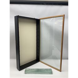 Wall mounting die-cast model display cabinet with glass door and shelves, H80cm, W45cm 