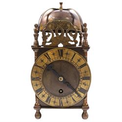 Early 20th century Smiths brass lantern clock, together with serval other mantel clocks