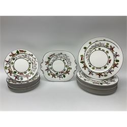 Wedgwood Hunting Scenes dinner and tea service for ten, to include dinner plates, side plates, dessert plates, cups and saucers, mugs, two large teapots, two milk jugs, etc, together with matching items by coalport and Staffordshire (94)