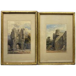 English School (19th century): Micklegate and Bootham Bar - York, pair watercolours unsigned 34cm x 24cm (2)
