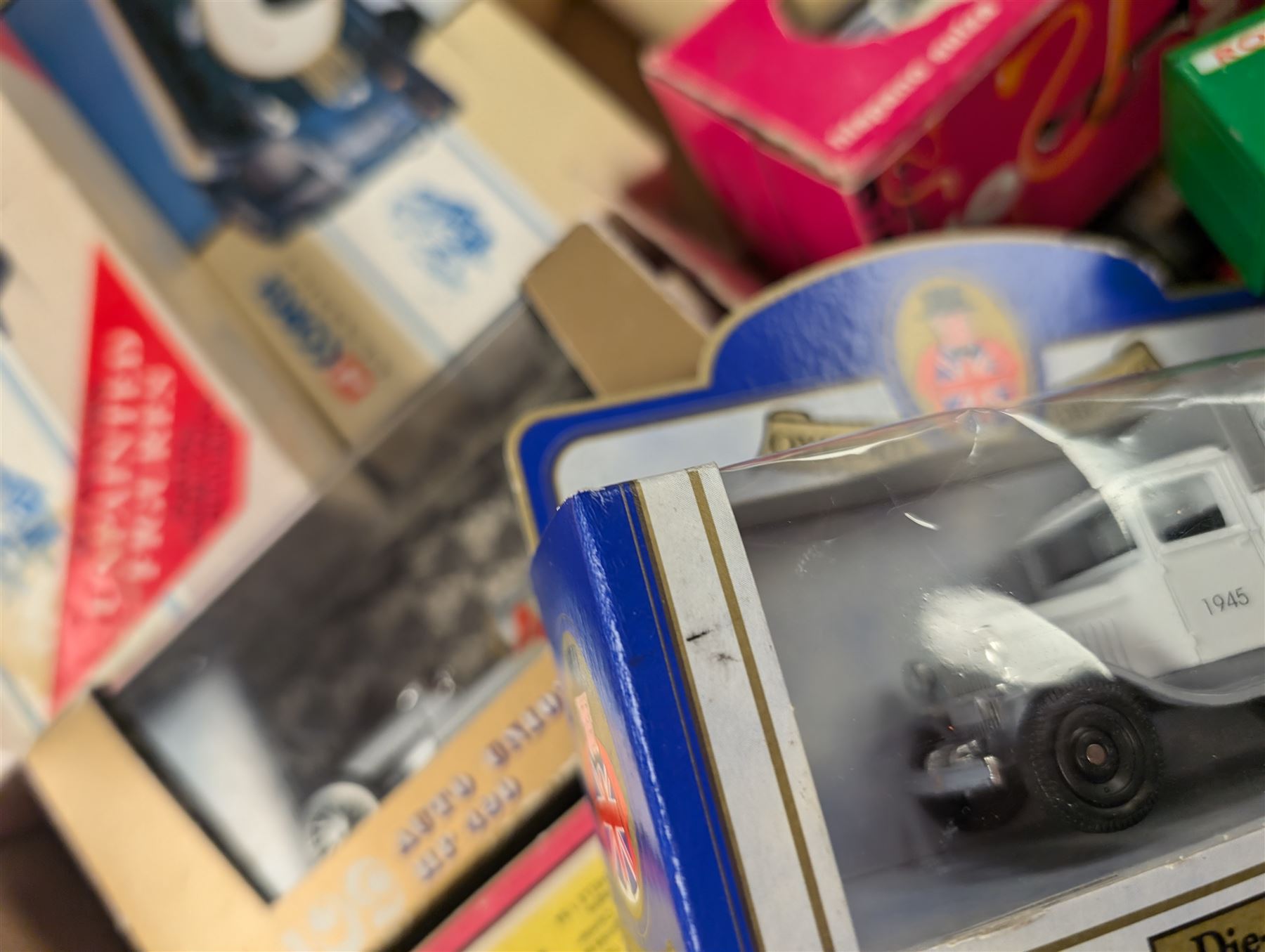 Collection of diecast model vehicles, including Corgi, Vanguards, Solido and LLedo examples