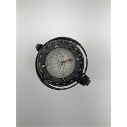 Silva Sweden small boat compass with black crackled gimbal mount L13cm overall