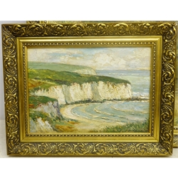 Ken Johnson (British 20th century): South Landing Flamborough and Forge Valley, two oils on canvas signed, max 47cm x 58cm