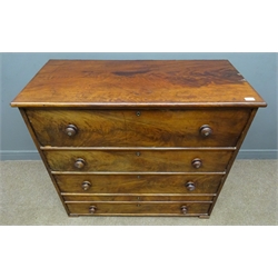  Victorian mahogany chest, four drawers, W110cm, H99cm, D52cm  