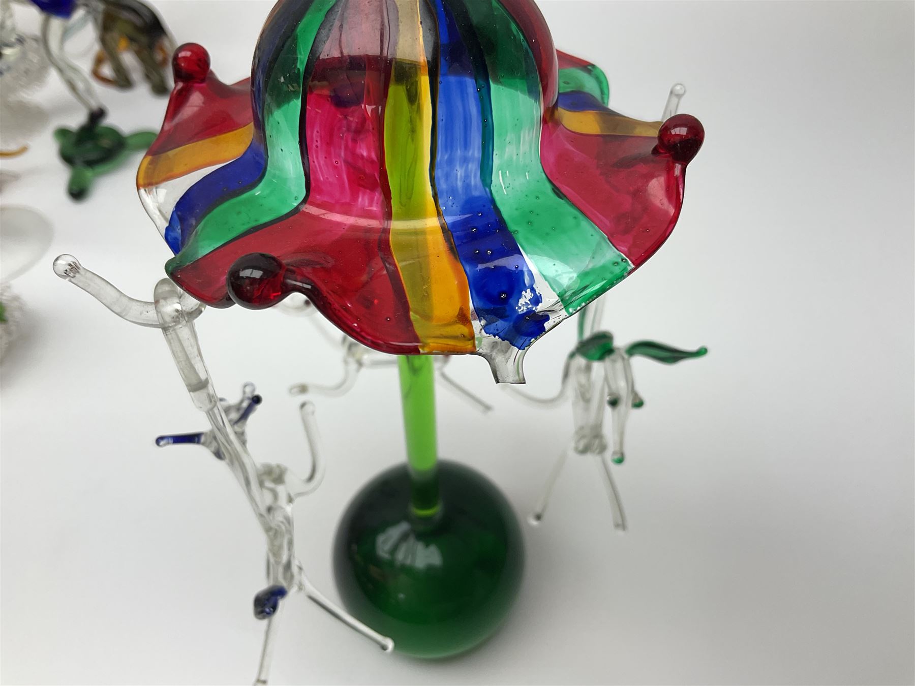 Large collection of hand-blown glass animals and figures, to include fish, birds, cats, dogs, monkeys etc