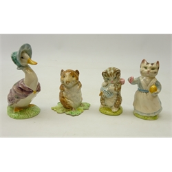  Four Beswick Beatrix Potter figures 'Miss Moppet', 'Jemima Puddle duck', 'Tabitha Twitchett' & 'Timmy Willie' (4)  